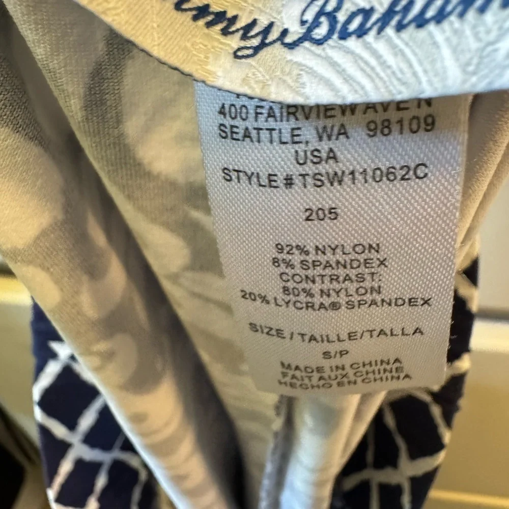 Tommy Bahama Navy & White Patterned pocketed cover up Swimming board shorts